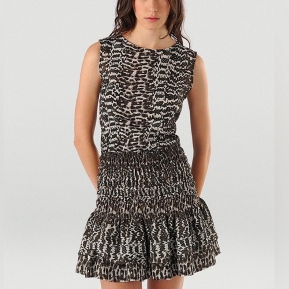 Maje Dresses & Skirts - Maje Flounce Dress Azalea Animal Print size 2